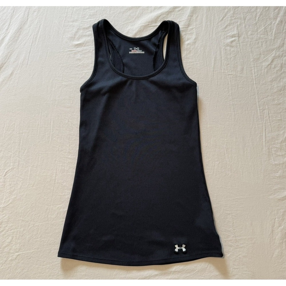 Under Armour Black Ribbed Tank Top Sz Xs Racerback